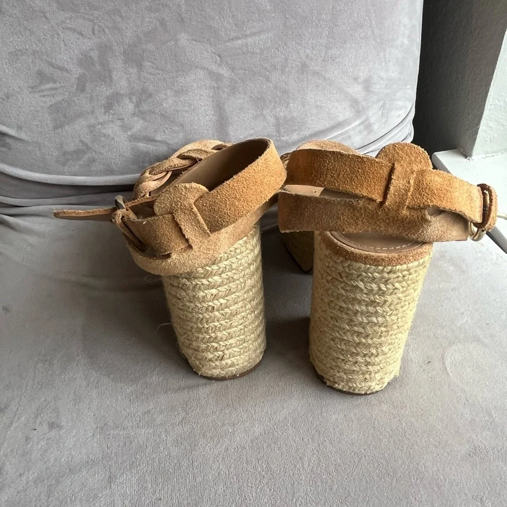 Women's Tan Woven Platform Sandals